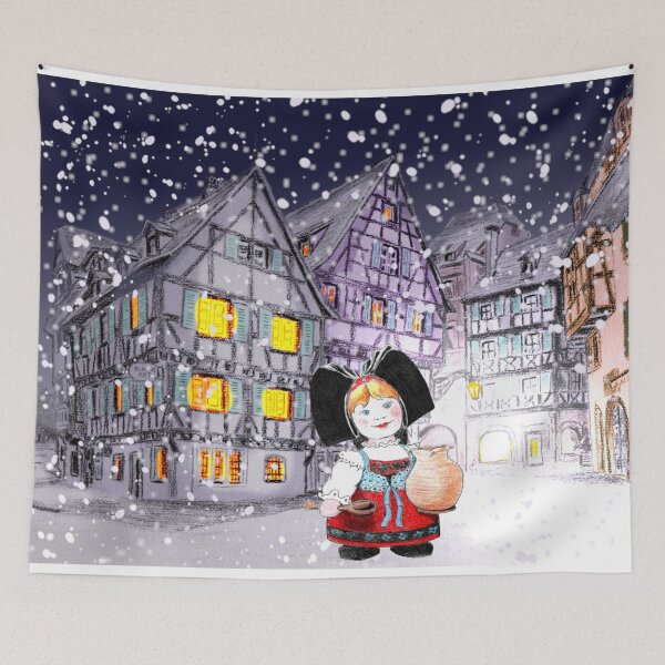Item preview, Christmas, the little Alsatian girl, Colmar designed and sold by Galerie des Chimères.