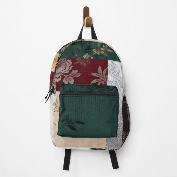 Item preview, Luxurious Emerald Burgundy & Gold Chinoiserie Bamboo Patchwork designed and sold by zzz888.