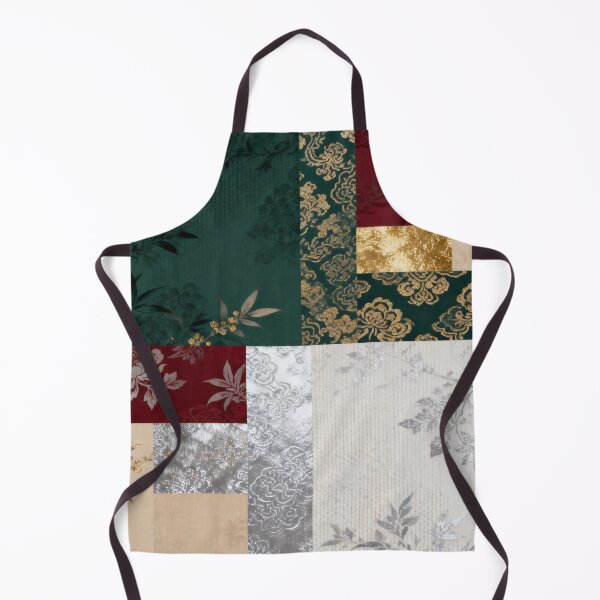 Item preview, Luxurious Emerald Burgundy & Gold Chinoiserie Bamboo Patchwork designed and sold by zzz888.