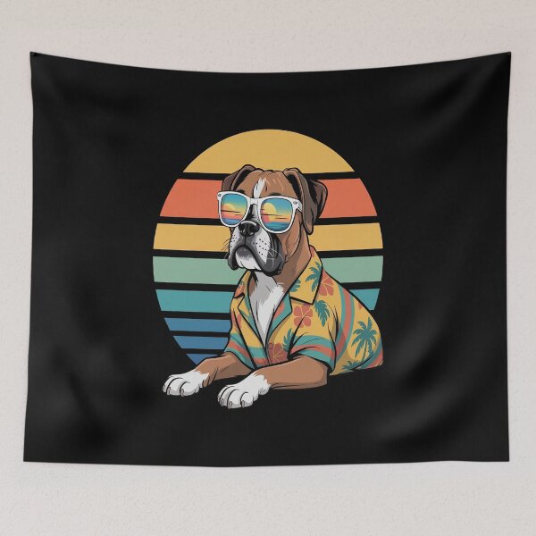 Item preview, Boxer Dog Sunglasses Hawaiian Beach Summer designed and sold by Catharsiscath.