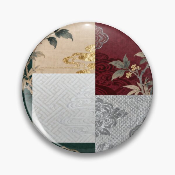 Item preview, Opulent Red Green & Gold Chinoiserie Floral Patchwork designed and sold by zzz888.