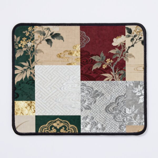 Item preview, Opulent Red Green & Gold Chinoiserie Floral Patchwork designed and sold by zzz888.