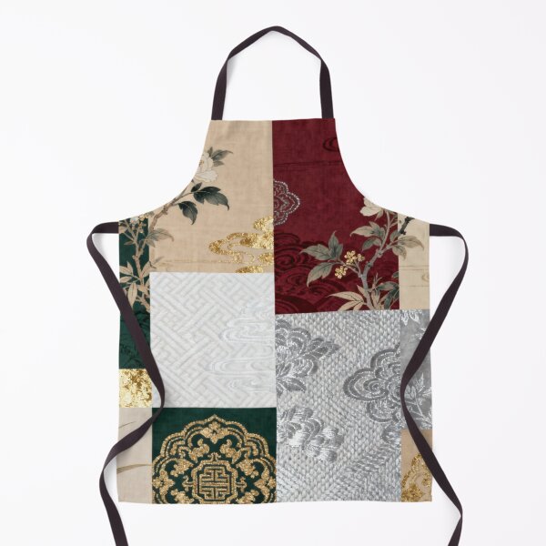 Item preview, Opulent Red Green & Gold Chinoiserie Floral Patchwork designed and sold by zzz888.