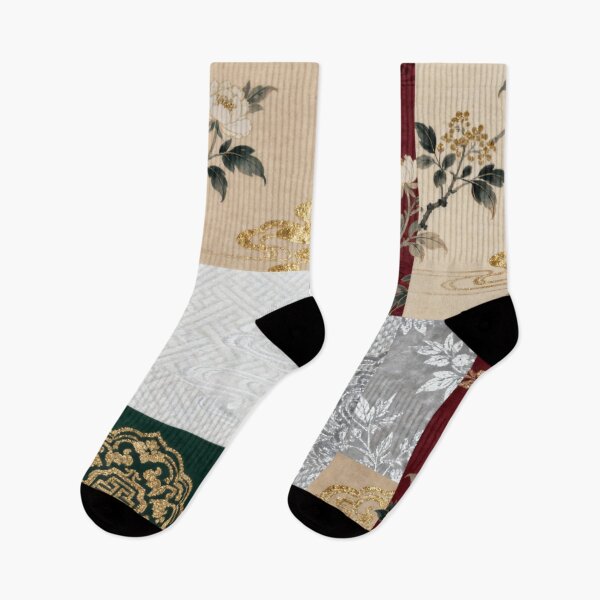 Item preview, Opulent Red Green & Gold Chinoiserie Floral Patchwork designed and sold by zzz888.