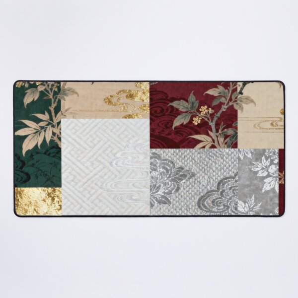 Item preview, Opulent Red Green & Gold Chinoiserie Floral Patchwork designed and sold by zzz888.