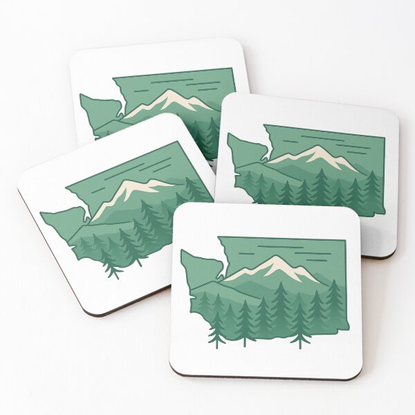 Item preview, Washington State Forest & Mountain Line Art – Minimal Soft Iconography Design designed and sold by Head In The Wilds.