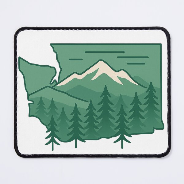 Item preview, Washington State Forest & Mountain Line Art – Minimal Soft Iconography Design designed and sold by Hike2Hike Design.