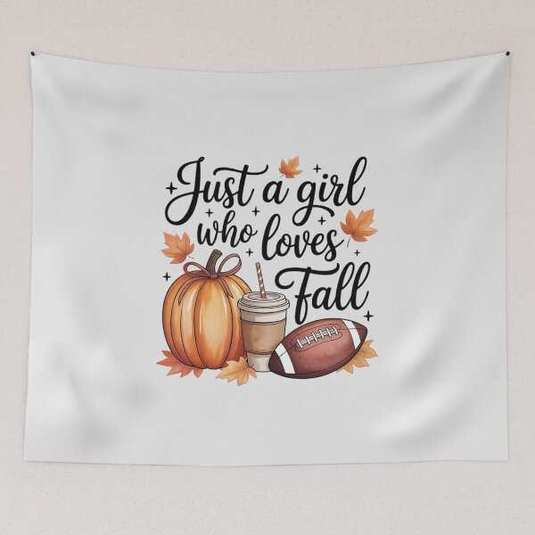 Item preview, Just A Girl Who Loves Fall Pumpkin Football Cozy Autumn designed and sold by Voidbinder.