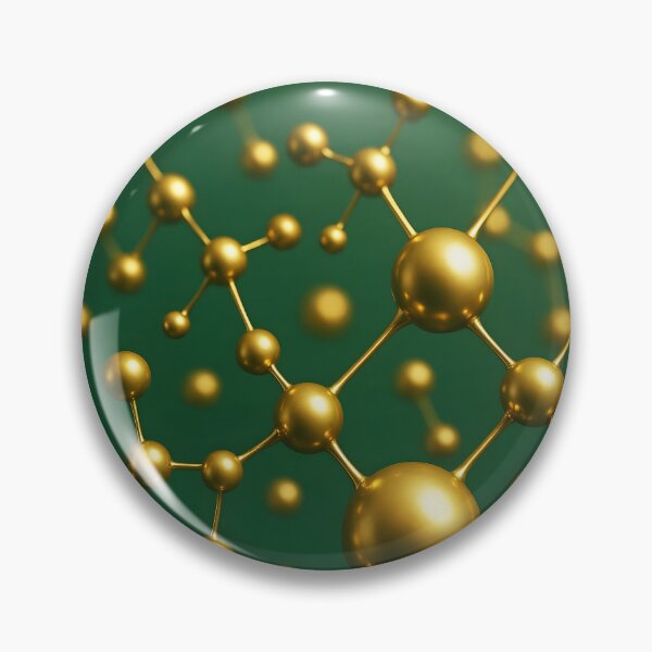 Item preview, Abstract Gold Molecule on Green – Modern Chemistry Art for Science Lovers designed and sold by EmeraldeaArt.
