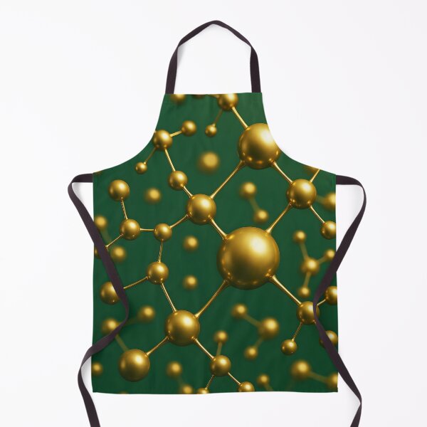 Item preview, Abstract Gold Molecule on Green – Modern Chemistry Art for Science Lovers designed and sold by EmeraldeaArt.
