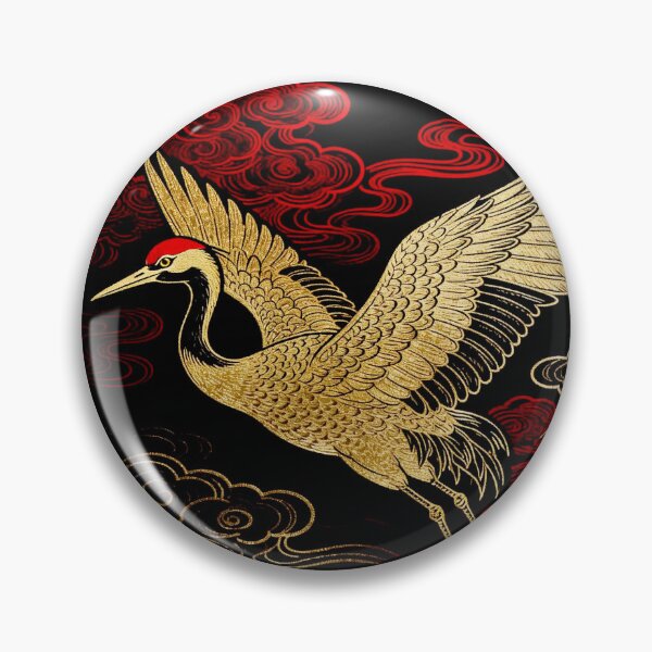 Item preview, Majestic Golden Crane Flying Among Red Auspicious Clouds designed and sold by zzz888.