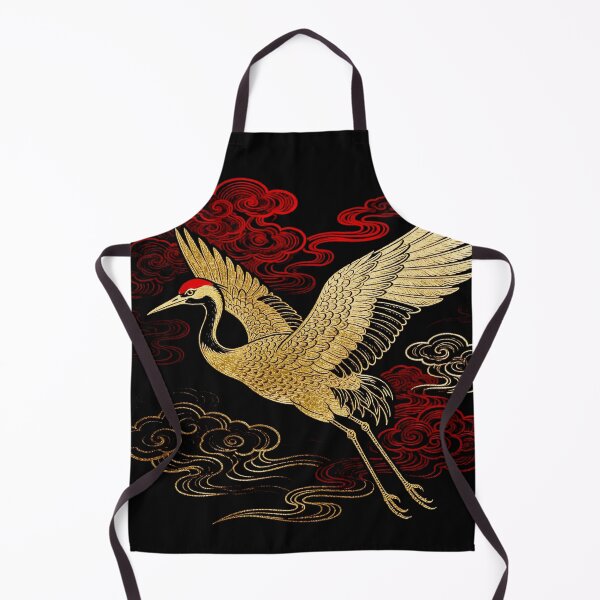 Item preview, Majestic Golden Crane Flying Among Red Auspicious Clouds designed and sold by zzz888.