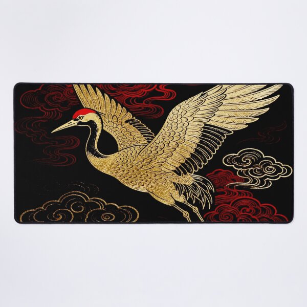 Item preview, Majestic Golden Crane Flying Among Red Auspicious Clouds designed and sold by zzz888.