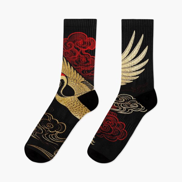 Item preview, Majestic Golden Crane Flying Among Red Auspicious Clouds designed and sold by zzz888.