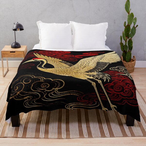Item preview, Majestic Golden Crane Flying Among Red Auspicious Clouds designed and sold by zzz888.