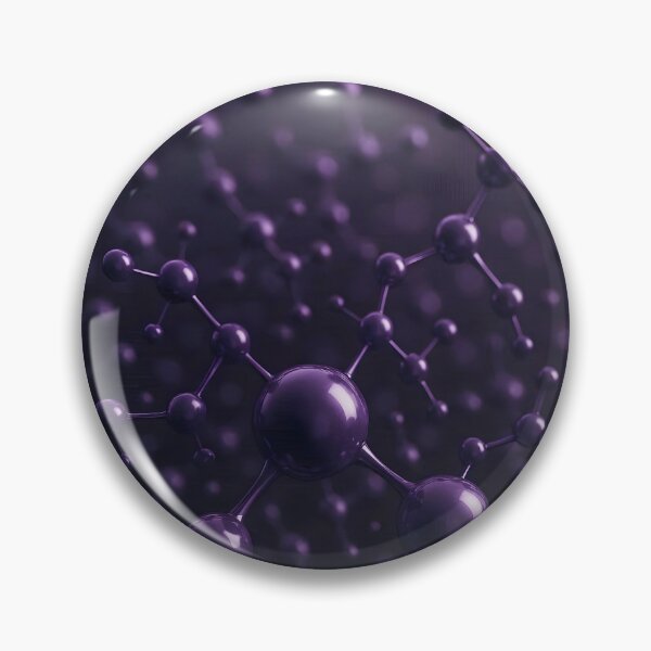 Item preview, Dark Shiny Purple Molecule – Futuristic Chemistry Art designed and sold by EmeraldeaArt.
