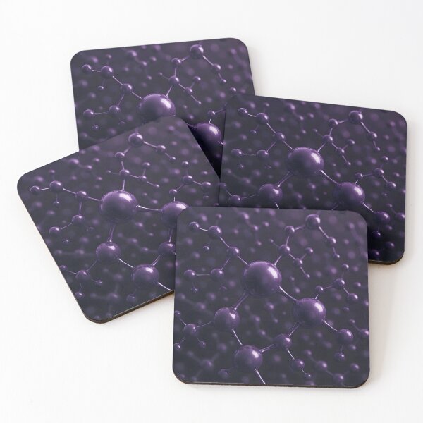 Item preview, Dark Shiny Purple Molecule – Futuristic Chemistry Art designed and sold by EmeraldeaArt.