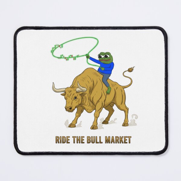 Item preview, Ride The Bull Market Pepe Meme - Funny Crypto Bullish Trading Design (Frog memecoin) designed and sold by FashionTraders.