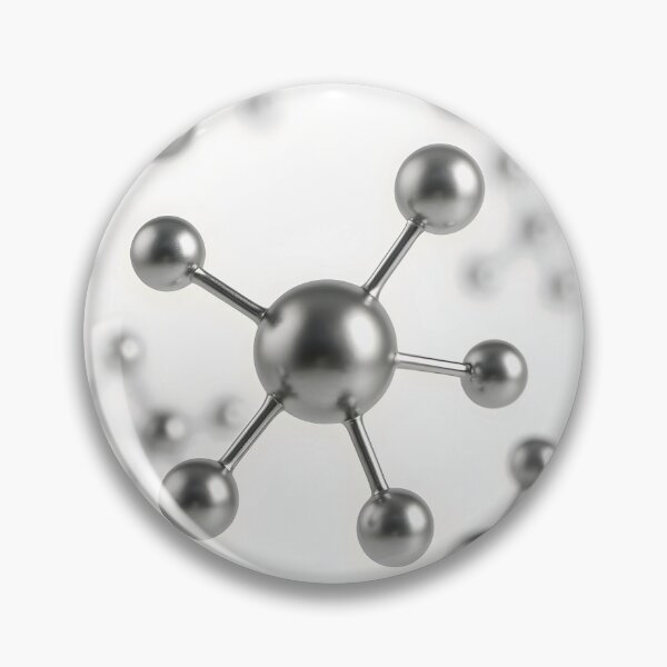 Item preview, Silver Metallic Molecule – Modern Chemistry Structure on White designed and sold by EmeraldeaArt.