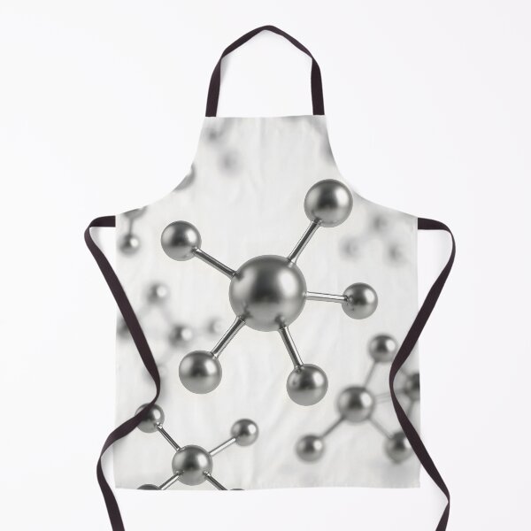 Item preview, Silver Metallic Molecule – Modern Chemistry Structure on White designed and sold by EmeraldeaArt.