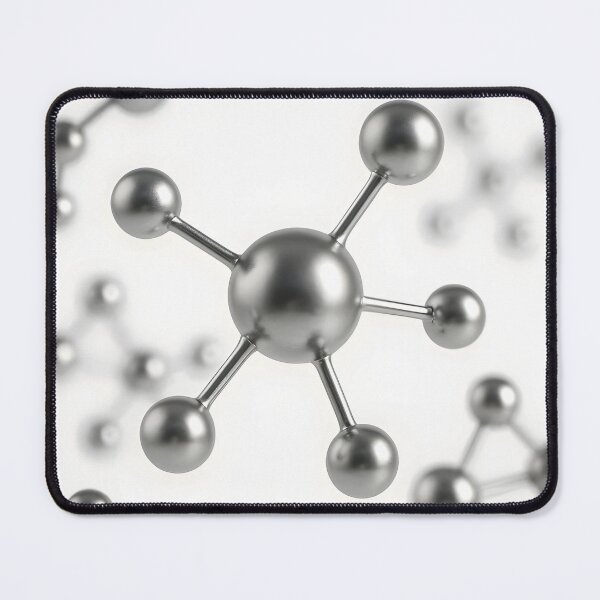 Item preview, Silver Metallic Molecule – Modern Chemistry Structure on White designed and sold by EmeraldeaArt.
