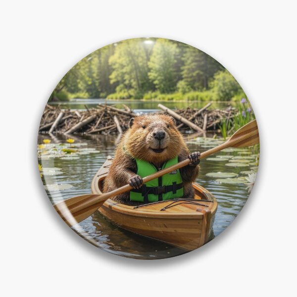 Item preview, Beaver Checks His Dam in a Kayak designed and sold by Tridentulus.