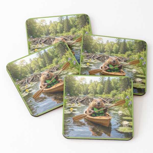 Item preview, Beaver Checks His Dam in a Kayak designed and sold by Tridentulus.