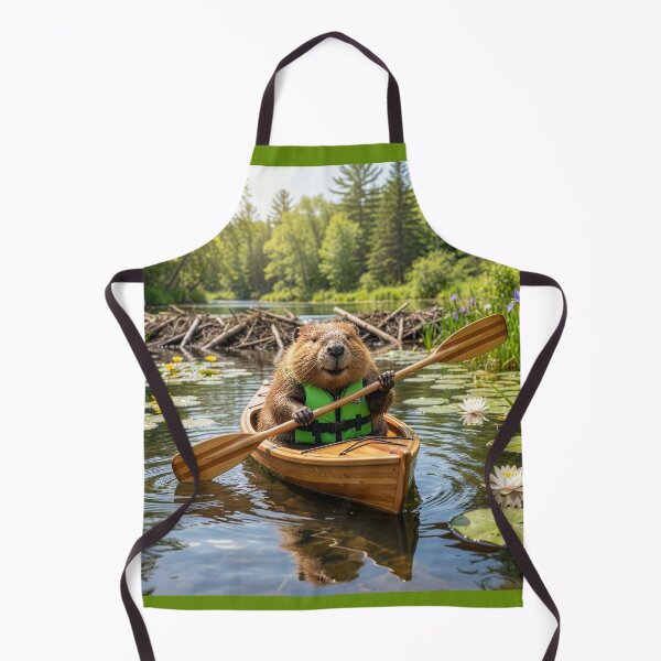 Item preview, Beaver Checks His Dam in a Kayak designed and sold by Tridentulus.
