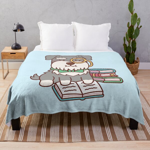 Item preview, Cute Schnauzer Dog With Monocle Enjoys Reading Books designed and sold by rustydoodle.