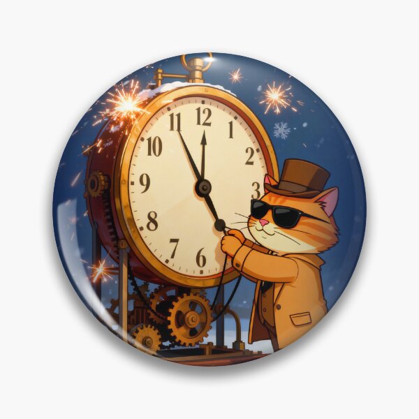 Item preview, New Year Countdown Cat Detective – Time & Winter Fantasy Art designed and sold by SmartDesigner-.