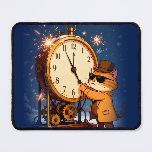 Item preview, New Year Countdown Cat Detective – Time & Winter Fantasy Art designed and sold by SmartDesigner-.