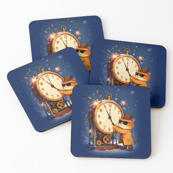 Item preview, New Year Countdown Cat Detective – Time & Winter Fantasy Art designed and sold by SmartDesigner-.