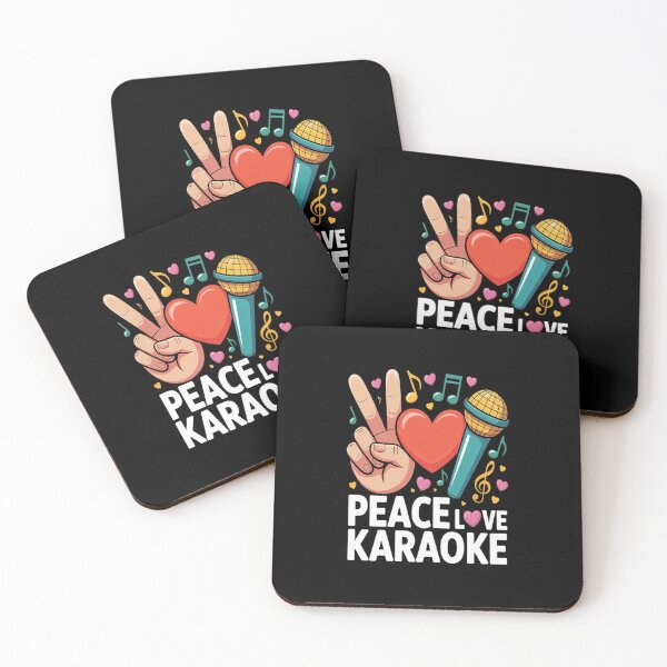 Item preview, Peace Love Karaoke Funny Music Singer Karaoke Singing Lovers designed and sold by Catharsiscath.