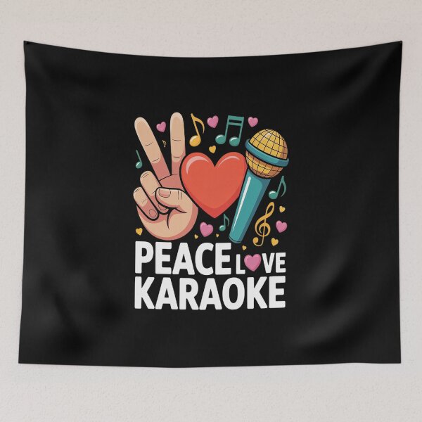 Item preview, Peace Love Karaoke Funny Music Singer Karaoke Singing Lovers designed and sold by Catharsiscath.