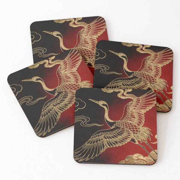 Item preview, Golden Crane Soaring in Crimson Twilight designed and sold by zzz888.