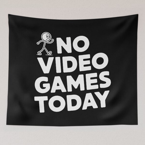 Item preview, No Video Games Today Funny Sad Gamer Stick Man designed and sold by ElaineEsther.