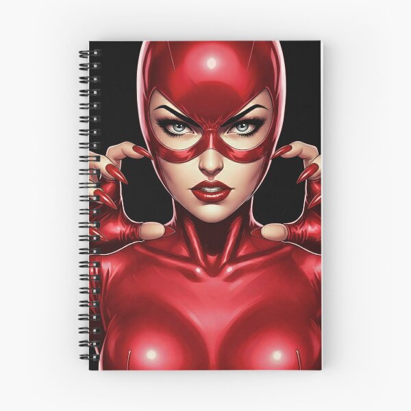 Item preview, Fierce Red Vigilante Woman in Metallic Suit - Bold Comic Style Art designed and sold by SammyMorry.