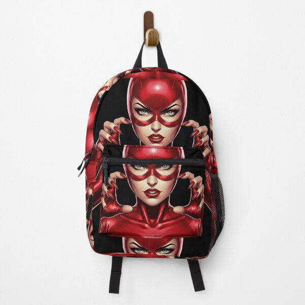 Item preview, Fierce Red Vigilante Woman in Metallic Suit - Bold Comic Style Art designed and sold by SammyMorry.