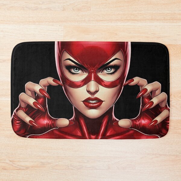 Item preview, Fierce Red Vigilante Woman in Metallic Suit - Bold Comic Style Art designed and sold by SammyMorry.