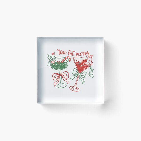 Item preview, Tiny Bit Merry Cocktail Holiday Cheer Festive Drinks designed and sold by ImeldaSparks.