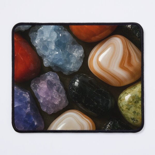 Item preview, Colorful Crystal Pebbles – Red Blue Green Gemstone Close-Up designed and sold by EmeraldeaArt.