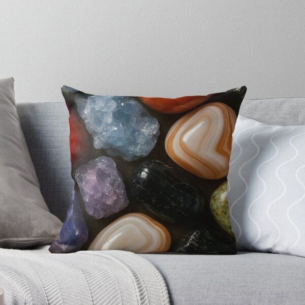 Item preview, Colorful Crystal Pebbles – Red Blue Green Gemstone Close-Up designed and sold by EmeraldeaArt.