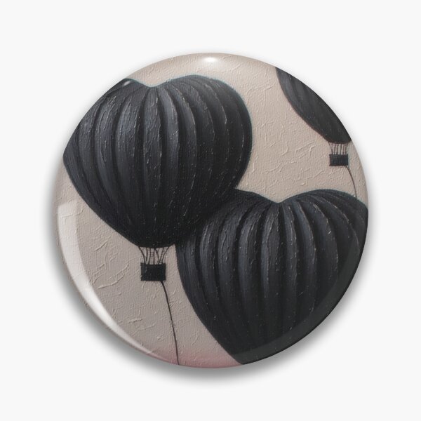 Item preview, Three black heart-shaped balloons in the sky designed and sold by Mianku | Für das Leben.