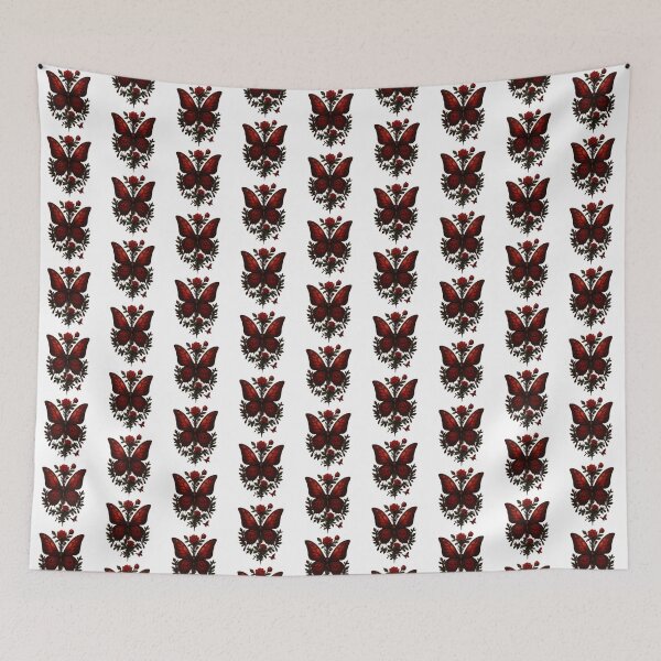 Item preview, Red Butterfly Botanical Goth Design designed and sold by CottonandQuill.