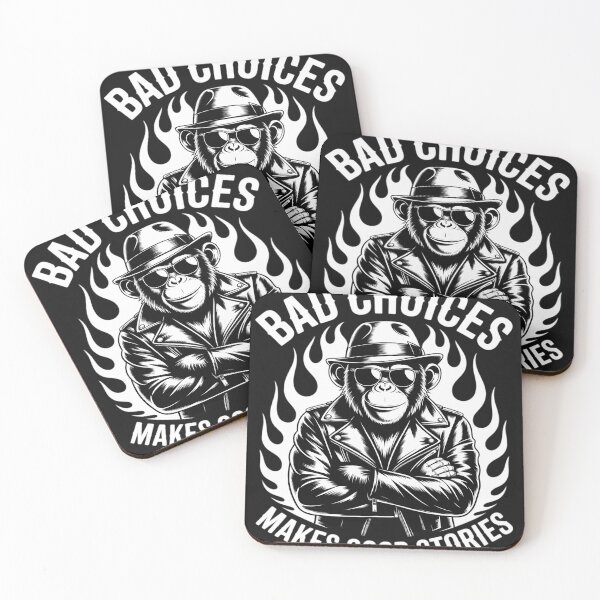 Item preview, Cool Monkey Bad Choices Make Good Stories Humor Design designed and sold by LegendsArt75.