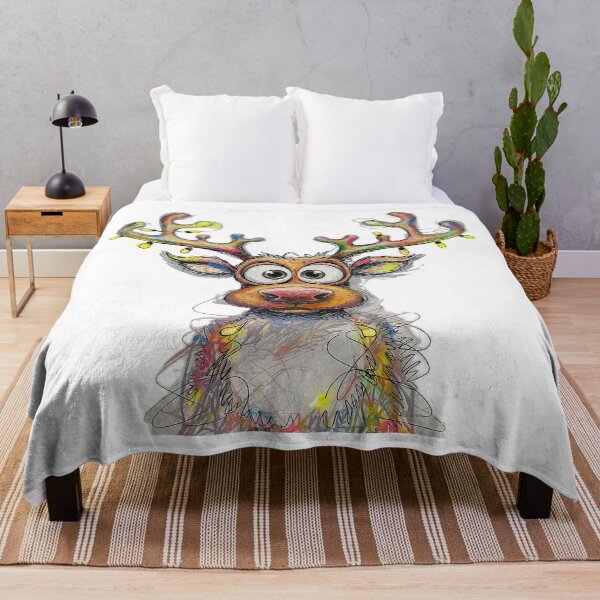 Item preview, Whimsical Big-Eyed Reindeer Illustration – Cute Hand-Drawn Christmas Art designed and sold by ZyxDes.