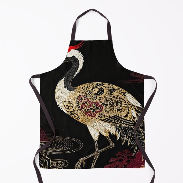 Item preview, Ornate Golden Crane Standing in Mystical Pine Garden designed and sold by zzz888.