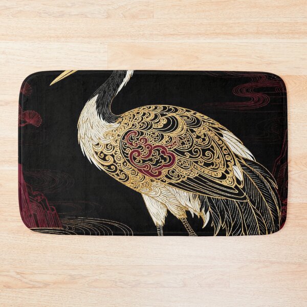 Item preview, Ornate Golden Crane Standing in Mystical Pine Garden designed and sold by zzz888.