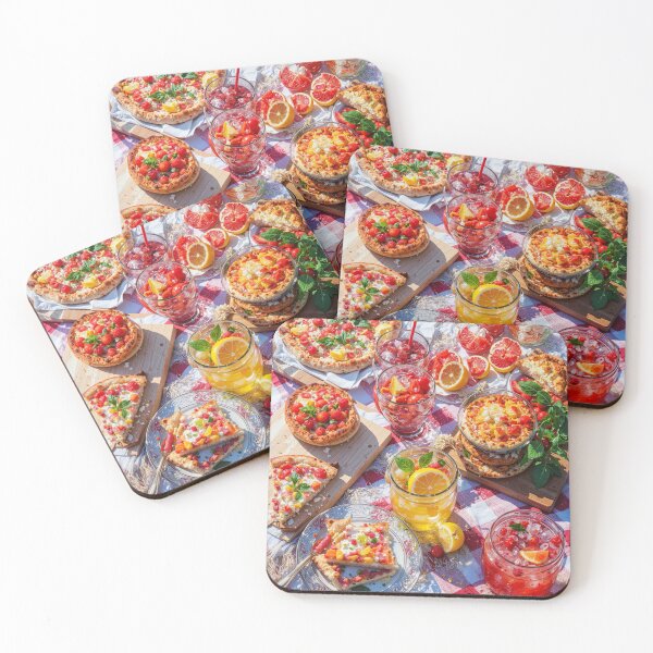 Item preview, Vibrant Summer Picnic – Colorful Food Art with Burgers, Pizza & Lemon Drinks designed and sold by Grafititee.