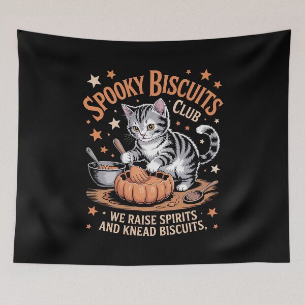Item preview, Spooky Biscuits Club Cat, Funny Halloween Baking designed and sold by milanforbes.